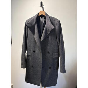 Men's Gray Double-Breasted Coat